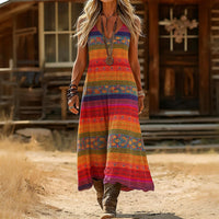 Robe À Imprimé Ethnique Vintage