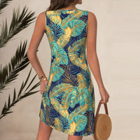 Robe Vintage À Imprimé Feuilles
