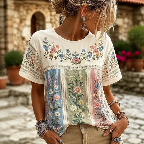 Blouse Vintage À Imprimé Floral