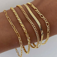 Ellis - Ensemble de Bracelets Superposés Dorés