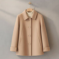 Manteau boutonné en laine mélangée Lucia