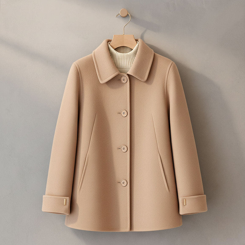 Manteau boutonné en laine mélangée Lucia