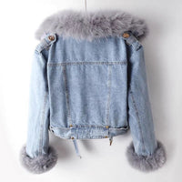Veste en jean à fausse fourrure Sienna