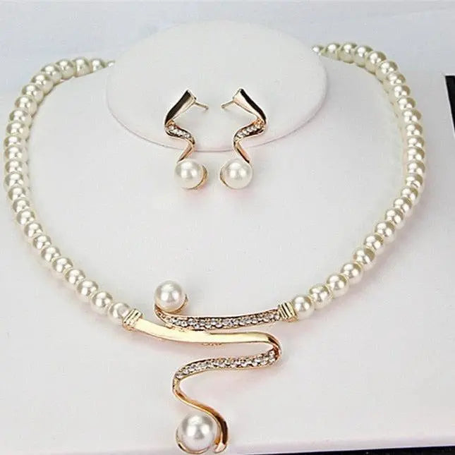 Fabiola - Ensemble Collier et Boucles d'Oreilles Perles Naturelles