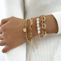 Consuelo - Ensemble de Bracelets Dorés Perles