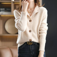 Cardigan boutonné en laine Anais