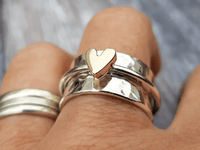 Isabel - Bague Argentée Cœur Doré