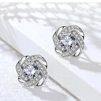 Lourdes - Boucles d'Oreilles Dorées Spirale Cristaux