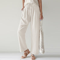 【Coton Et Lin】Pantalon Droit Décontracté