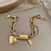 Guadalupe - Bracelet Pendentif Cœur Doré