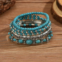Verónica - Ensemble de Bracelets Perles Turquoise Dorés