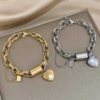 Guadalupe - Bracelet Pendentif Cœur Doré