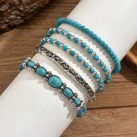 Verónica - Ensemble de Bracelets Perles Turquoise Dorés