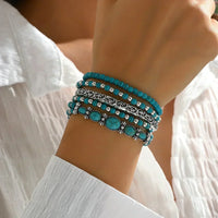 Verónica - Ensemble de Bracelets Perles Turquoise Dorés
