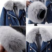 Veste en jean à fausse fourrure Sienna