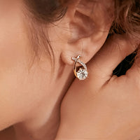 Soledad - Boucles d'Oreilles Croix Dorée Zircon