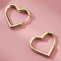 Pilar - Boucles d'Oreilles Cœur Doré en Acier Inoxydable