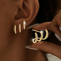 Flora - Boucle d'Oreille Triple Élégante