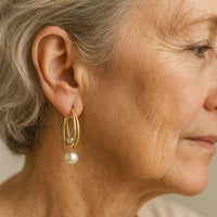 Vintage Gold - Boucles d'Oreilles Perle Dorées