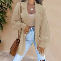 Cardigan Décontracté De Couleur Unie