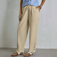 【Coton Et Lin】Pantalon Décontracté Confortable
