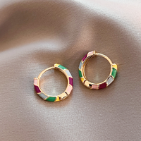 Purificación - Boucles d'Oreilles Élégantes Émail Doré