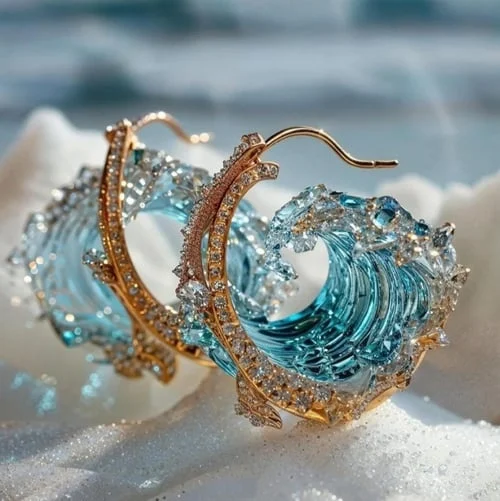 Susana - Boucles d'Oreilles Vagues de Mer