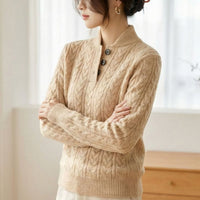 Pull torsadé boutonné Caterina