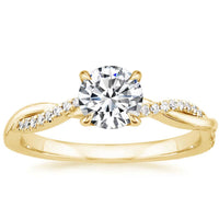 Jane - Bague Dorée Torsadée Zircon
