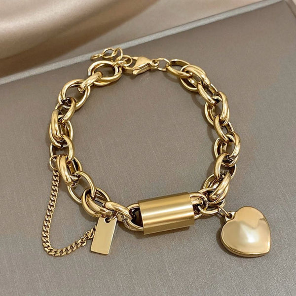 Love Link - Bracelet Doré à Maillons
