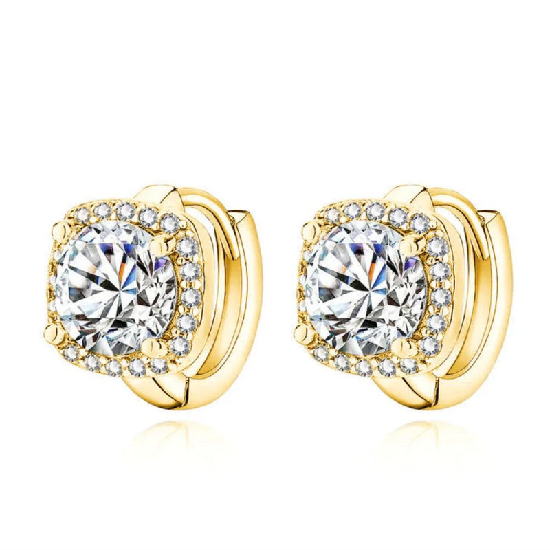 Nadine - Boucles d'Oreilles Carrées Dorées