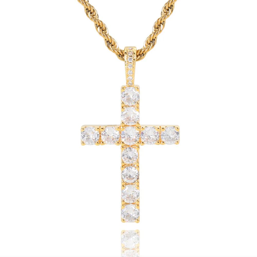 Classic - Collier Doré Croix Zircon