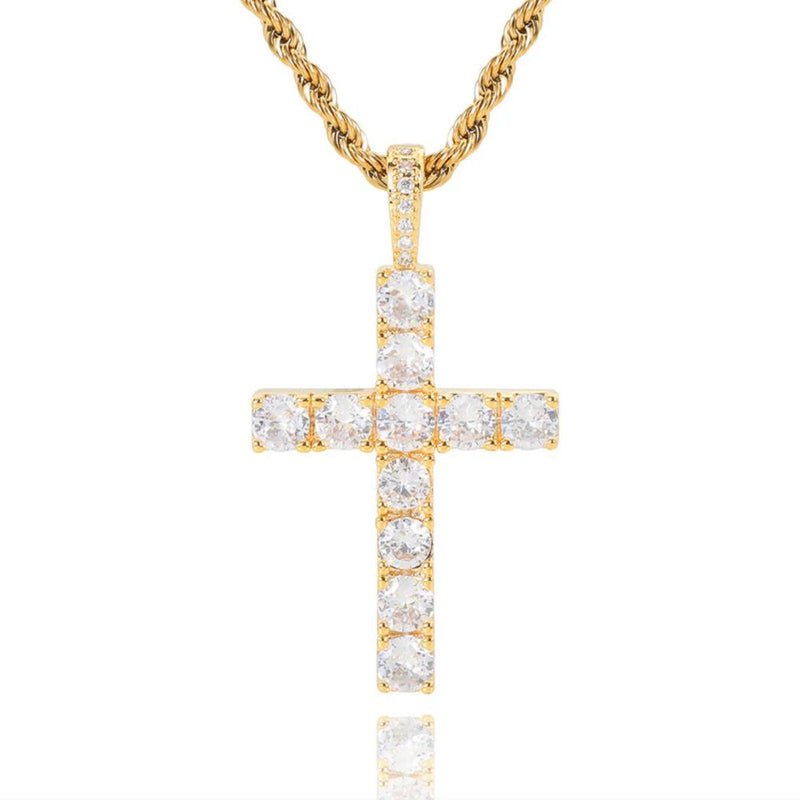 Classic - Collier Doré Croix Zircon
