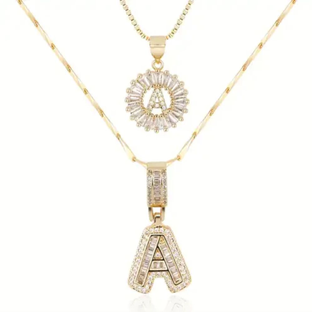 Pave - Collier Initiale Pavé Doré