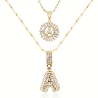 Pave - Collier Initiale Pavé Doré
