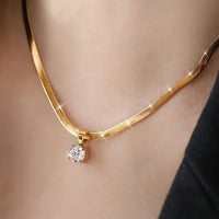 Elegant - Collier Doré Pendentif Zircon