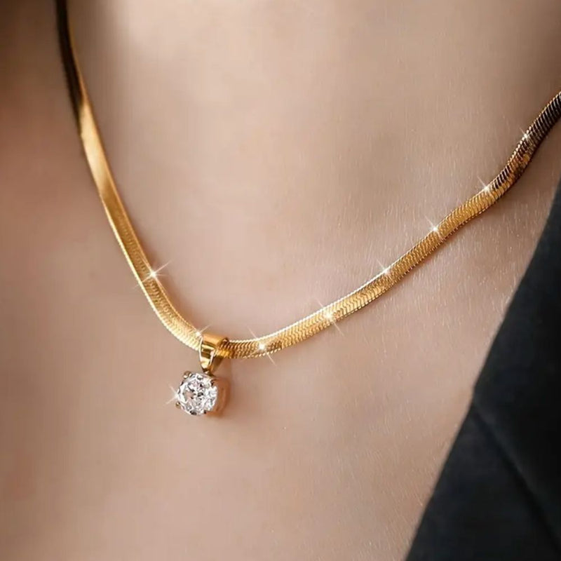 Elegant - Collier Doré Pendentif Zircon