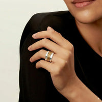 Carmen - Bague Argentée Fil Doré