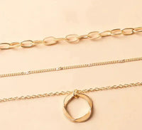 Trinidad - Collier Doré Classique Multirangs Pendentif