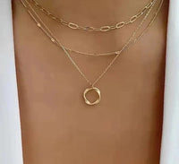 Trinidad - Collier Doré Classique Multirangs Pendentif